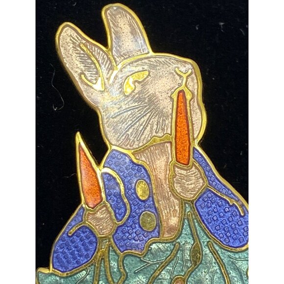Vintage Beatrix Potter Peter Rabbit Enamel Cloisonné Pin Gold-Tone 1992 Collecti - Picture 4 of 7